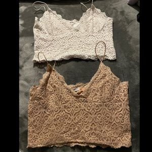 xs lace crop top from garage